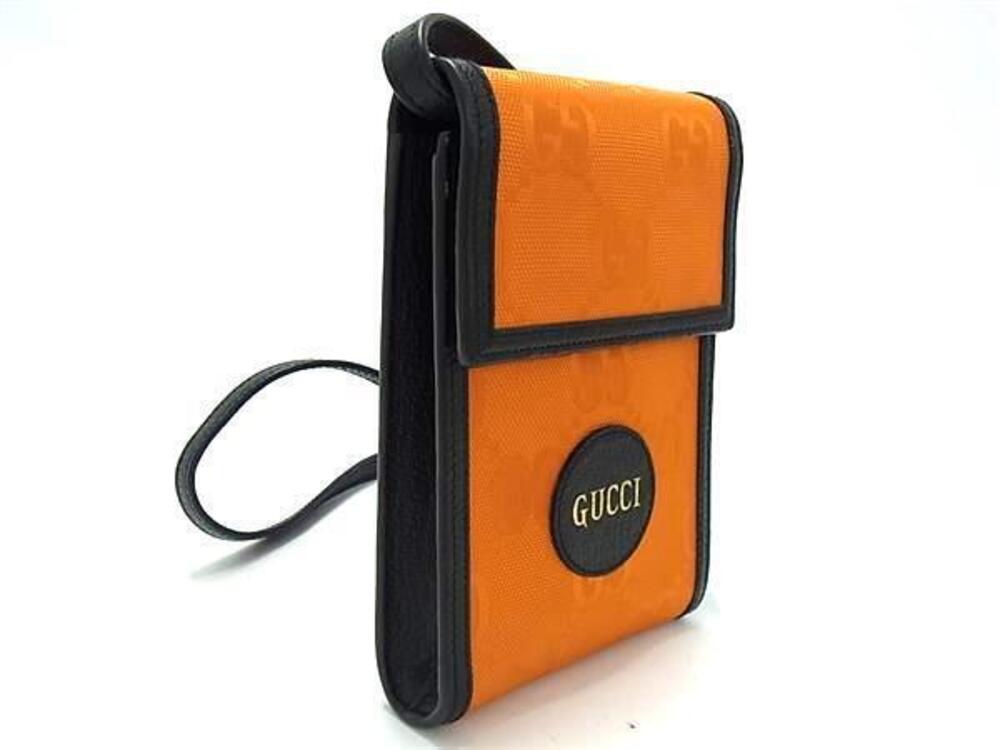 Gucci Orange Canvas Off Smartphone Grid Bag GG the Shoulder Orange